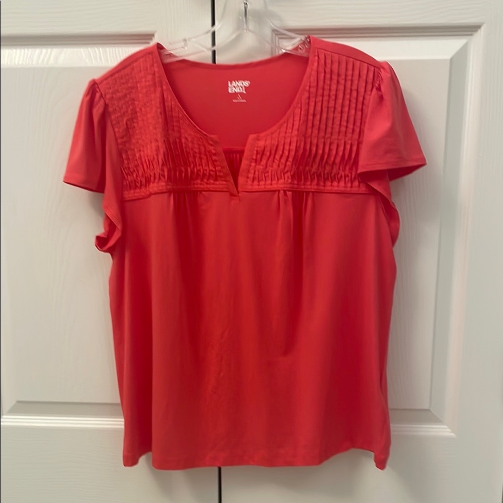 NWT Lands' End Women's Bright Pink Top Sz Large